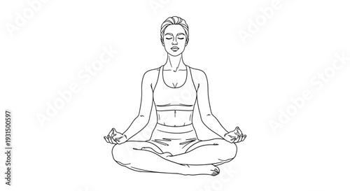 “Minimal Line Art Meditation & Yoga Illustration”