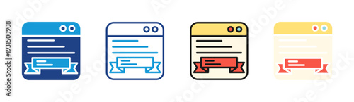 Quality Approval icon set multiple style collection