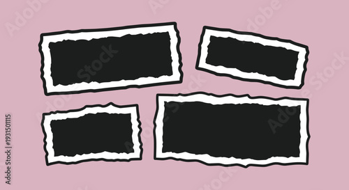 Blank Polaroid Photos on Pink Background.