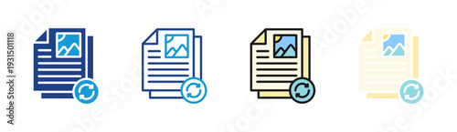 Content Update icon set multiple style collection