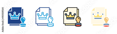 Premium Approval icon set multiple style collection