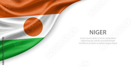 Niger Waving National Flag Template Background With Copy Space