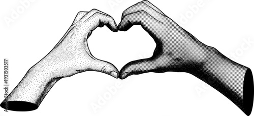 Hands forming heart shape symbolizing love and unity