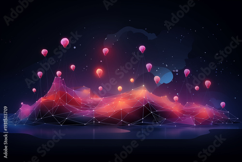 The concept of a floating, interconnected innovation ecosystem.