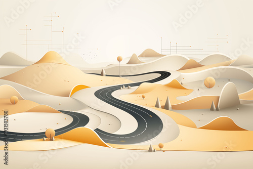 Innovation roadmap concept with abstract roadmap.