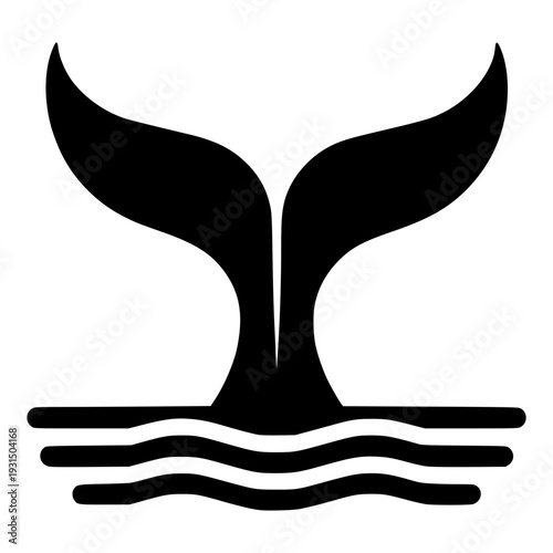 Whale Tail Silhouette: A striking silhouette of a whale's tail emerging from the ocean, symbolizing the majesty of marine life.