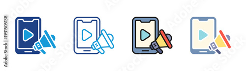 Content Promotion icon set multiple style collection