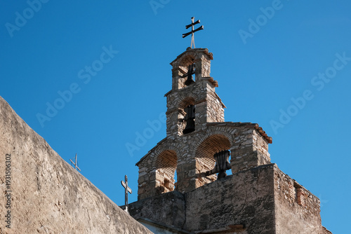 Obraz na płótnie Vespella church on sunny day. Vespella de Gaià, Tarragona, Spain.