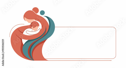 Mother's Day template with copy space and design space for text