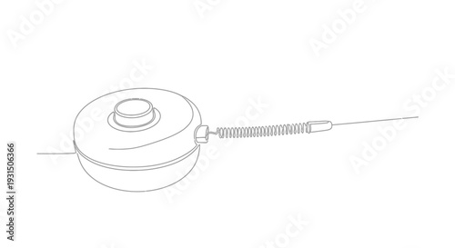 Simple Line Drawing of a Floater with Spring and Line