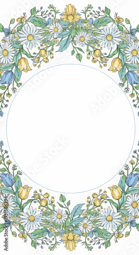 Floral wreath for mother's day with copy space