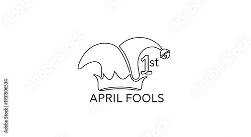 April Fools Day Jester Hat with 1st Stamp and Bell