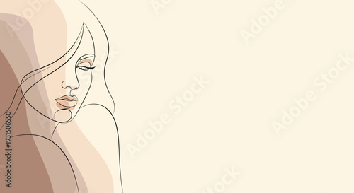 Mother's Day portrait of woman, copy space template