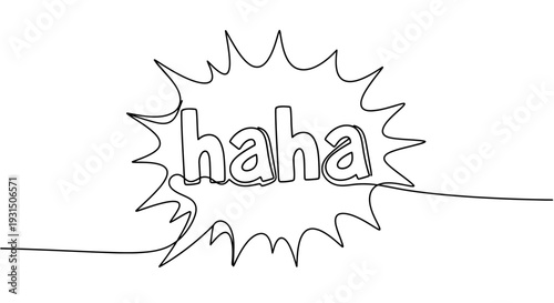 Haha Speech Bubble Line Art