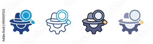 Search Optimization icon set multiple style collection