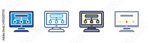 Website Dashboard icon set multiple style collection