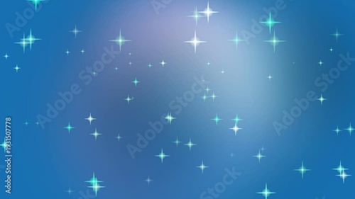 Abstract Blue Background with Sparkling Stars and Light Effects