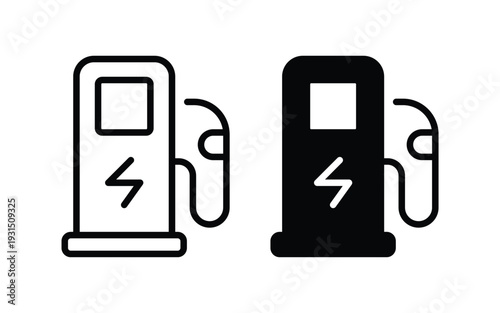 Electric Fuel Pump Icon Design for Sustainable Energy Concept
