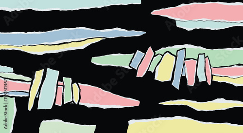 Abstract Artistic Shapes in Pastel Colors.