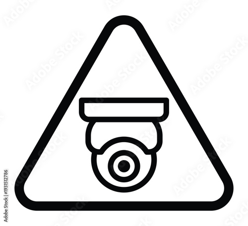 Security Camera Warning Sign in Triangle Shape for Safety Awareness
