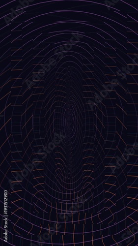 Wallpaper Mural Dark Abstract Digital Tunnel With Purple Orange Lines And Particles Torontodigital.ca