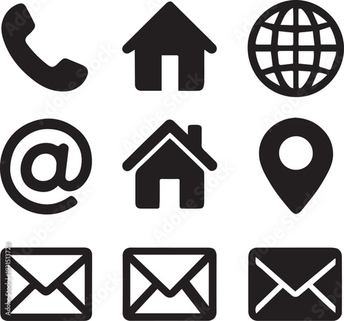 Contact Information Icons Set