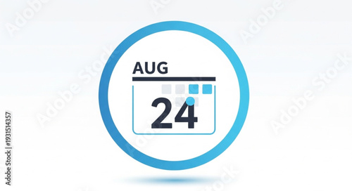 August 24th calendar icon with blue circle outline.