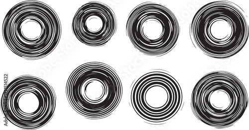 Set of metal washers on a white background closeup