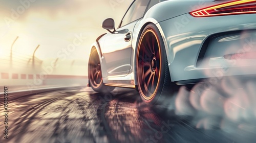 Sports car racing on track