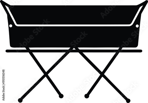 Travel Cot silhouette vector art Illustration