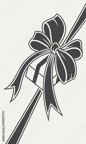 Elegant Gift Box with Ribbon Bow Illustration.