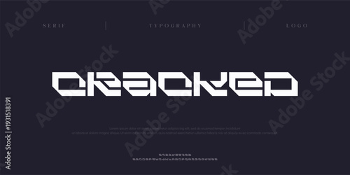 Cracked, Creative digital abstract sport modern alphabet fonts. Typography technology electronic sport digital game music future creative font. vector illustration
