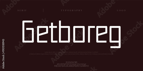 Getboreg, Creative digital minimal modern logo alphabet fonts. Typography minimalist urban sana serif digital fashion future creative logos fonts. vector illustration
