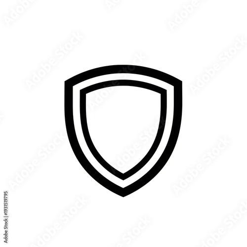 Free Download A black and white graphic of a shield, featuring a thick outline and a clean, central space - GFXLoad