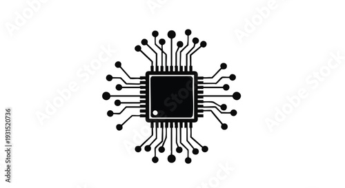 Vector microchip icon
