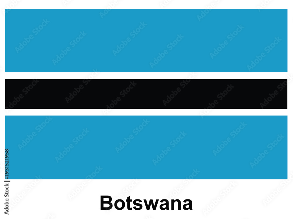 Obraz premium National Flag of Botswana with Blue and Black Horizontal Stripes