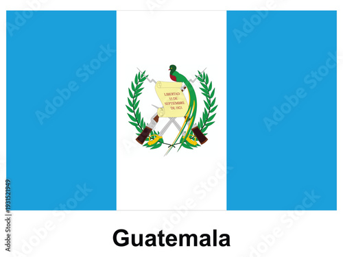 Flag of Guatemala with Emblem and Text Representation of Nation