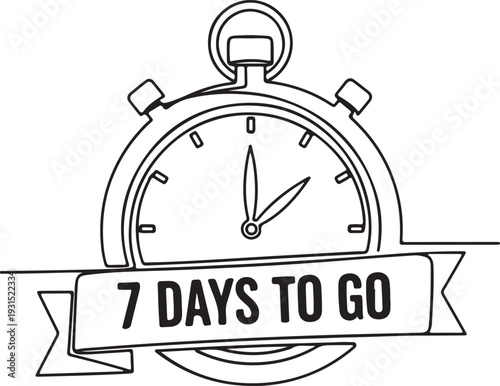 7 Days To Go Countdown Timer Vector for Deadline Banner