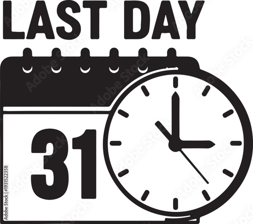 Last Day Calendar Countdown Vector for Deadline Reminder Design