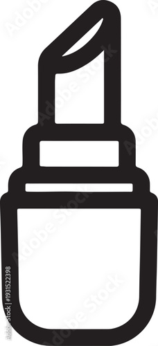 Lipstick Icon Solid Style Vector for Beauty Branding Design