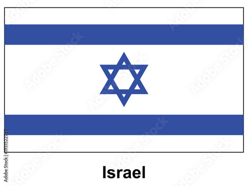Israel Flag Displaying Blue and White Colors with Star of David Symbol