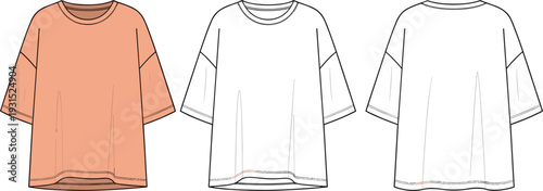 Women wide leg palazzo pants technical flat sketch featuring front and back views with side slit detail and elastic waistband for CAD.