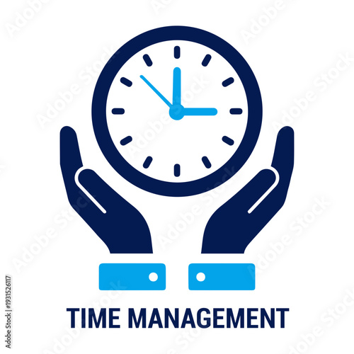 Time Management Concept Icon with Hands Holding Clock