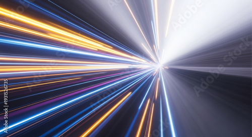 Abstract light streaks representing speed and technology.