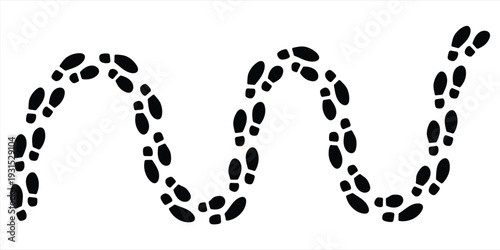 Footprint Trail Lines Set – Curved Shoe Print Paths and Walking Track Elements