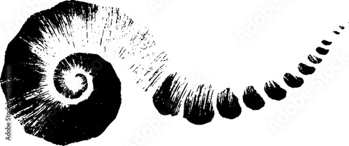 Abstract petroglyph spiral in stencil style for artistic design