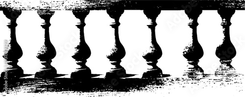 Abstract stencil style pier railing baluster design for art and decor