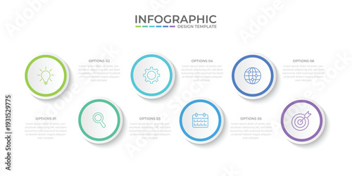 Vector Infographic label design template with icons and 6 options or steps. Can be used for process diagram, presentations, workflow layout, banner, flow chart, info graph.