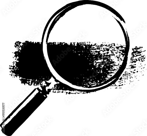 High contrast magnifying glass stencil design for visual exploration