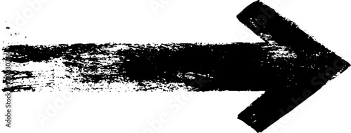 High contrast abstract chalk arrow in stencil style for graphic design